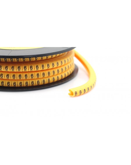 EC-O Type Yellow Tubes Concave Conversed Shaped Cable Markers (No.6)