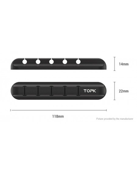 TOPK L16 Home Desktop Car 3-hole Cable Manager Wire Organizer