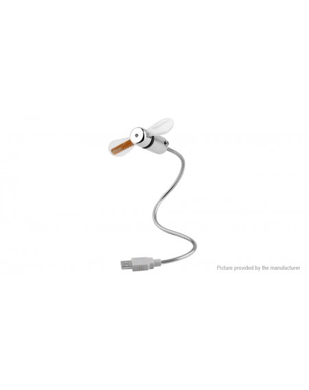 USB Mini Flexible Cooling Fan + LED Light Clock for PC Laptop