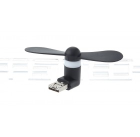 2-in-1 Micro-USB + USB Powered 2-Blade Mini Cooling Fan