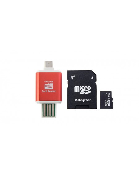 4GB microSDHC Memory Card w/ Card Adapter and 2-in-1 Card Reader