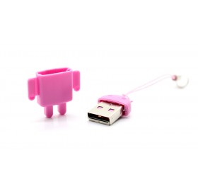 Android Robot microSDHC USB 2.0 Card Reader (Pink)