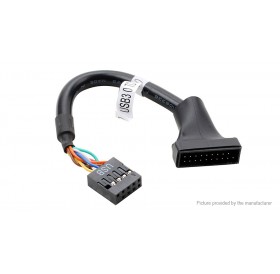 USB 3.0 19-Pin Male to USB 2.0 9-Pin Female Motherboard Cable Converter Adapter